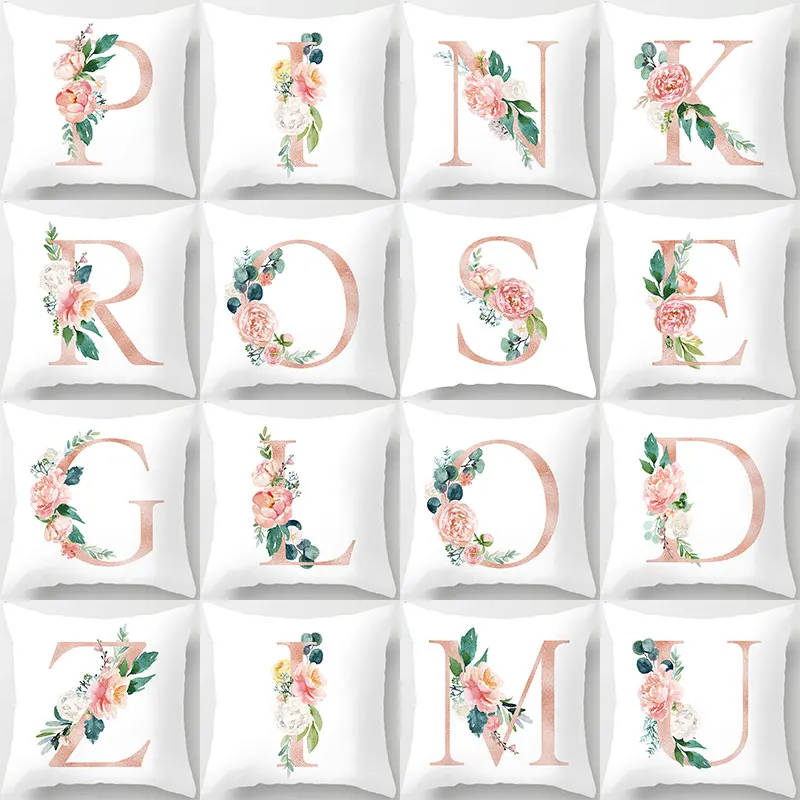 26 Alphabet Initials Cushion Covers Rose Flower Watercolor English Letters HOME LOVE Cushion Cover Pillow Case 44X44cm
26 Alphabet Initials Cushion Covers Rose Flower Watercolor English Letters HOME LOVE Cushion Cover Pillow Case 44X44cm
