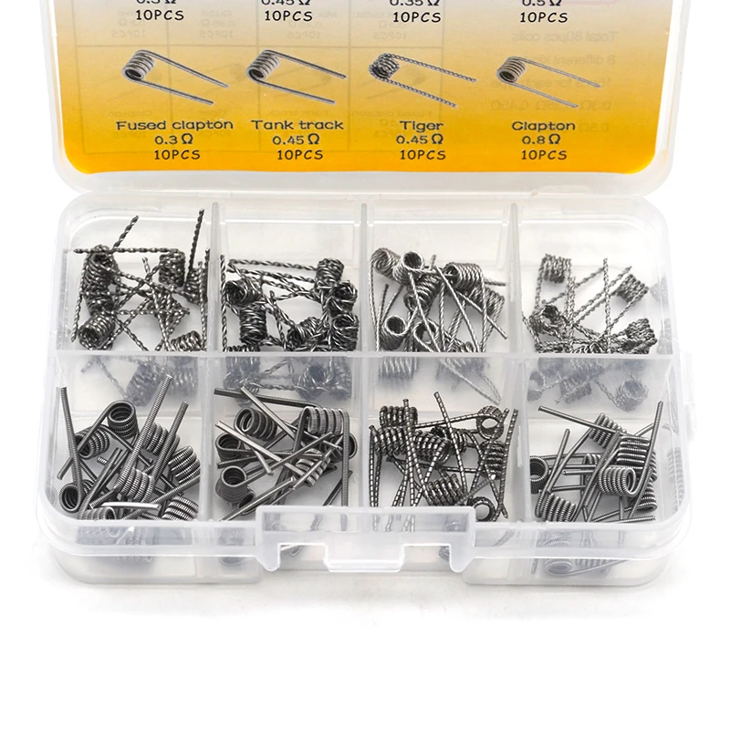 (80pcs/box)BMTD 8-in-1 Fused Clapton/Tiger/Mix twisted/Quad/Hive 0.3/0.35/0.45/0.8 ohm Prebuilt Coil for E Cigarette accessory
(80pcs/box)BMTD 8-in-1 Fused Clapton/Tiger/Mix twisted/Quad/Hive 0.3/0.35/0.45/0.8 ohm Prebuilt Coil for E Cigarette accessory