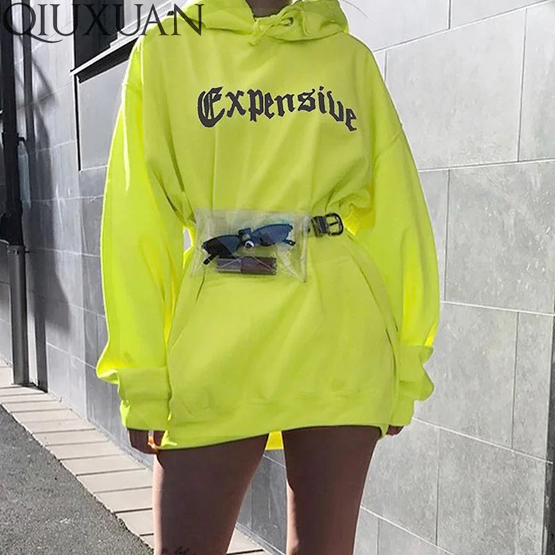 Qiuxuan Fluorescent Yellow Long Sleeve Hooded Letters Print Loose Casual Lady Tops Spring Autumn Fitted Women Sweatshirt Hoodies
Qiuxuan Fluorescent Yellow Long Sleeve Hooded Letters Print Loose Casual Lady Tops Spring Autumn Fitted Women Sweatshirt Hoodies