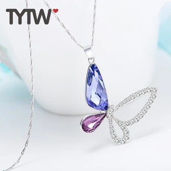 TYTW New design Crystals From Austrian Butterfly S925 Sterling Silver Women's Necklace Pendant Jewelry Gifts for Woman
TYTW New design Crystals From Austrian Butterfly S925 Sterling Silver Women's Necklace Pendant Jewelry Gifts for Woman