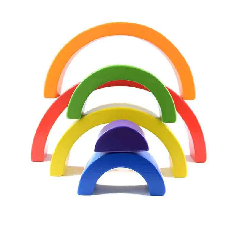 6 Pieces Colorful Rainbow Blocks Wooden Arch Bridge Semi-circle Stacking Height Early Learning Blocks Montessori Toy
6 Pieces Colorful Rainbow Blocks Wooden Arch Bridge Semi-circle Stacking Height Early Learning Blocks Montessori Toy