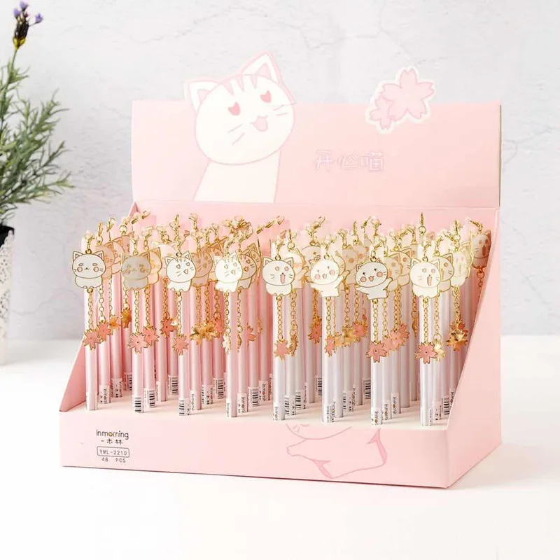 48 pcs Gel Pens Happy Meow ~ black colored kawaii gift gel-ink pens writing Cute stationery office school supplies 
48 pcs Gel Pens Happy Meow ~ black colored kawaii gift gel-ink pens writing Cute stationery office school supplies
