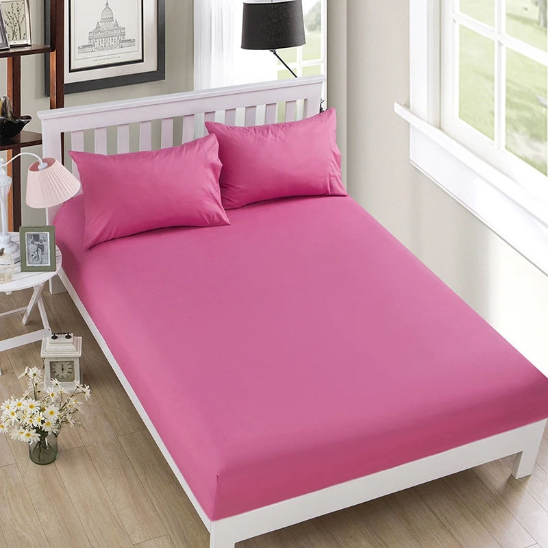 Solid Color Pink Wine Red Fitted Sheet With Elastic Band Mattress Covers Polyester Bedclothes Twin Queen King Size Bed Sheets
Solid Color Pink Wine Red Fitted Sheet With Elastic Band Mattress Covers Polyester Bedclothes Twin Queen King Size Bed Sheets