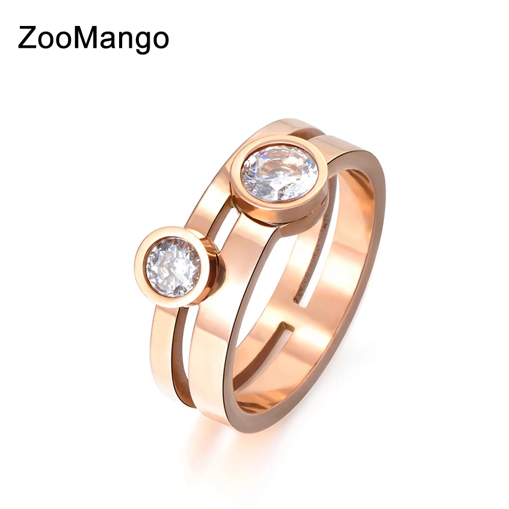 Rose Gold Round Shape Double Cubic Zirconia Crystal Titanium Steel Engagement Wedding Rings For Women Anneau ZR17061
Rose Gold Round Shape Double Cubic Zirconia Crystal Titanium Steel Engagement Wedding Rings For Women Anneau ZR17061
