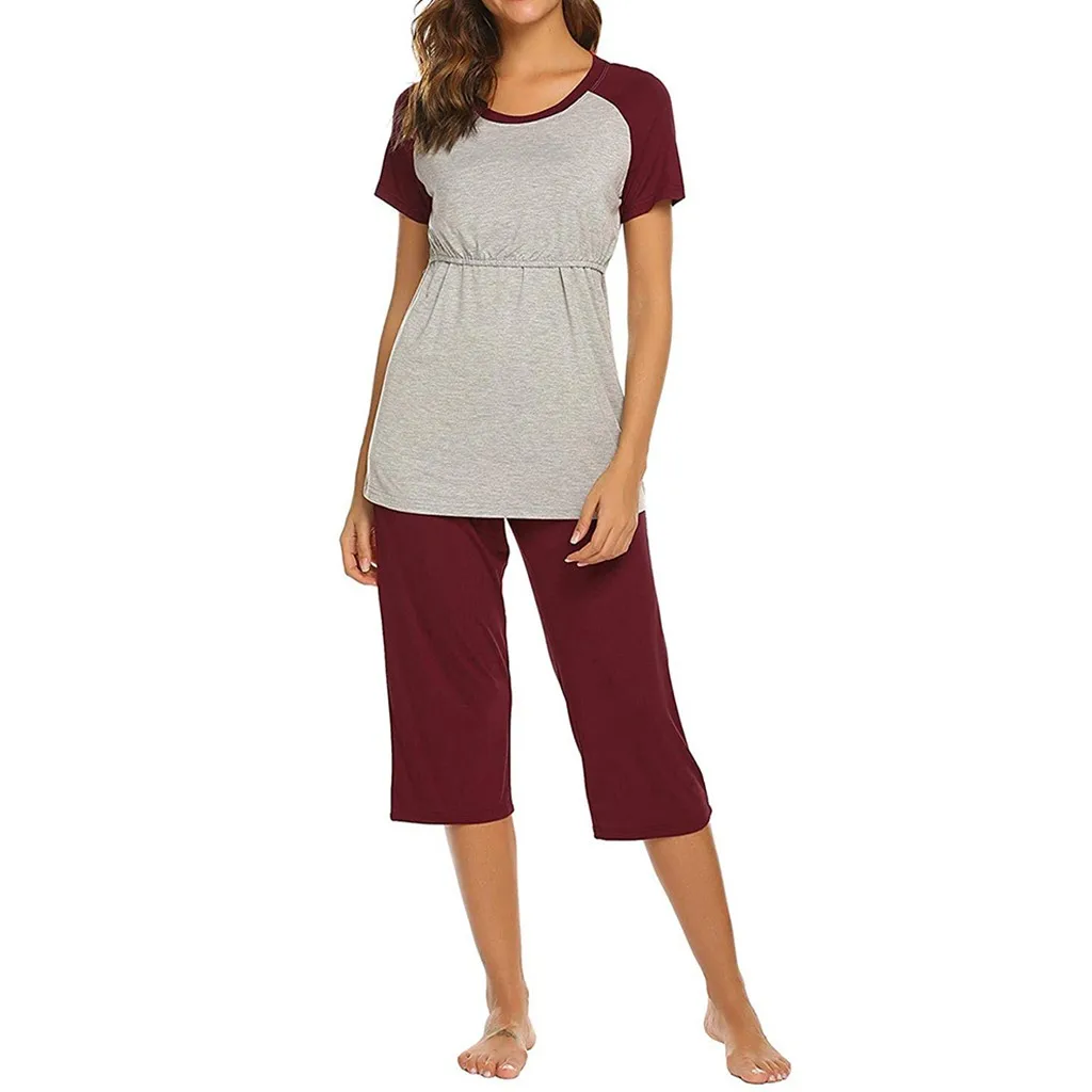 2019 Women Maternity Short Sleeve Nursing Baby Top T-shirt+4/3 Pants Pajamas Set Brethbale set of clothes for pregnant women
2019 Women Maternity Short Sleeve Nursing Baby Top T-shirt+4/3 Pants Pajamas Set Brethbale set of clothes for pregnant women