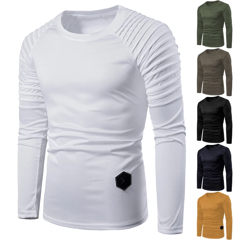 T-Shirt Men 2019 Spring New Long Sleeve O-Neck Solid Shirts Brands Men Clothing Fold Cotton Tees Slim Fit Thin Tops for man
T-Shirt Men 2019 Spring New Long Sleeve O-Neck Solid Shirts Brands Men Clothing Fold Cotton Tees Slim Fit Thin Tops for man