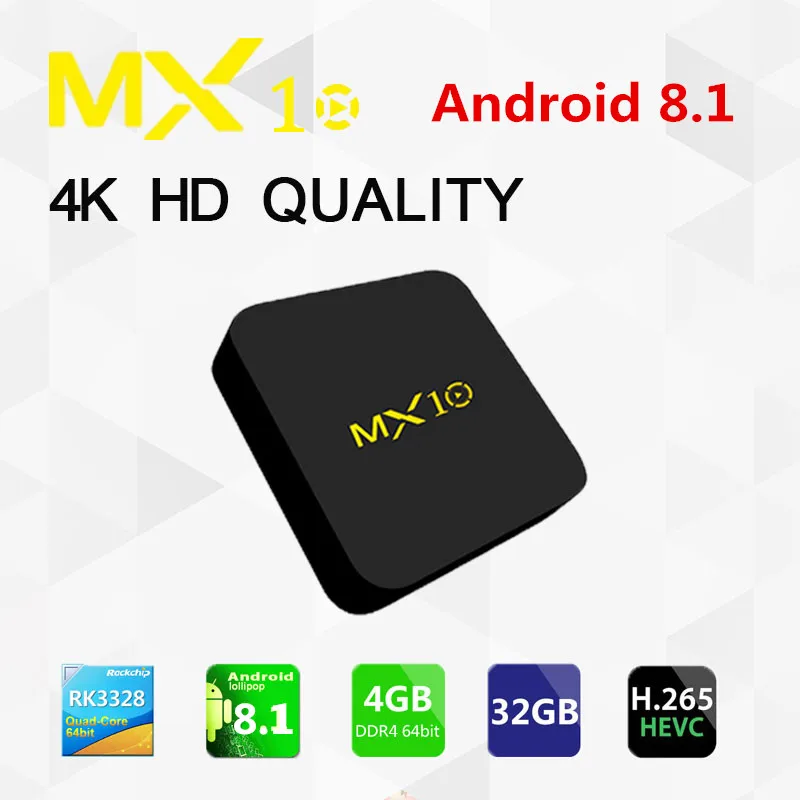 

2019 Mini MX10 Smart TV Box Amlogic RK3328 Quad Core Android 9.0 2GB+16GB HDTV 4K Set Top Box Media Player