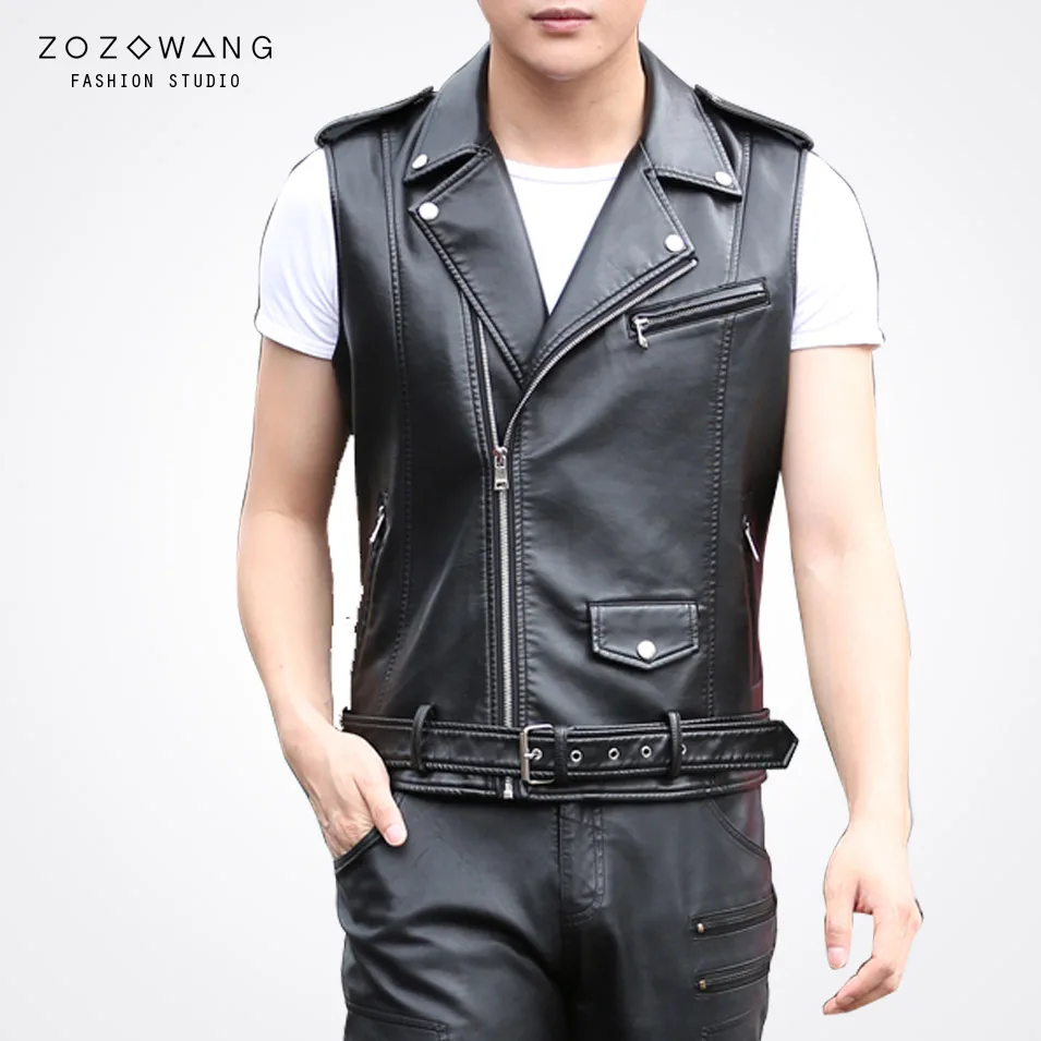 zozowang spring summer solid shore loose casual leather vest men turn down collar zipper belt sleeveless leather vest men
zozowang spring summer solid shore loose casual leather vest men turn down collar zipper belt sleeveless leather vest men