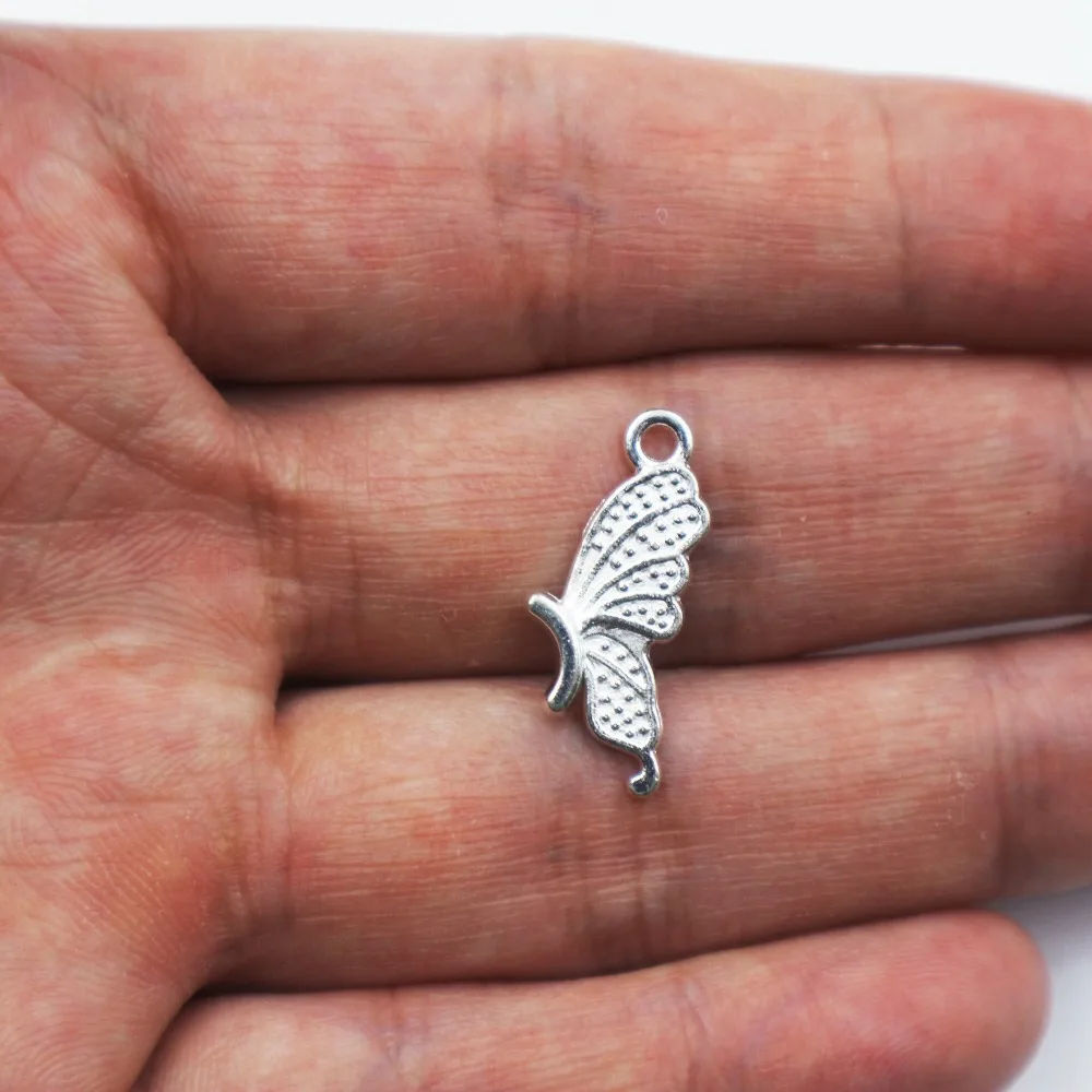 Hot sell 25pcs metal bright silver Butterfly wings charms Pendant for Crafts Jewelry Making Accessories
Hot sell 25pcs metal bright silver Butterfly wings charms Pendant for Crafts Jewelry Making Accessories