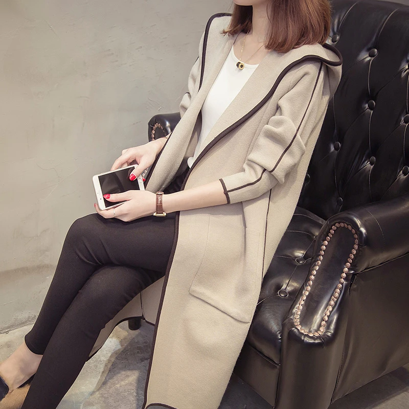 2019 Autumn New Women's Sweater Coat Long Hooded Knit Cardigan Coat Loose Solid Color Large Size Warm Sweater LQ143
2019 Autumn New Women's Sweater Coat Long Hooded Knit Cardigan Coat Loose Solid Color Large Size Warm Sweater LQ143