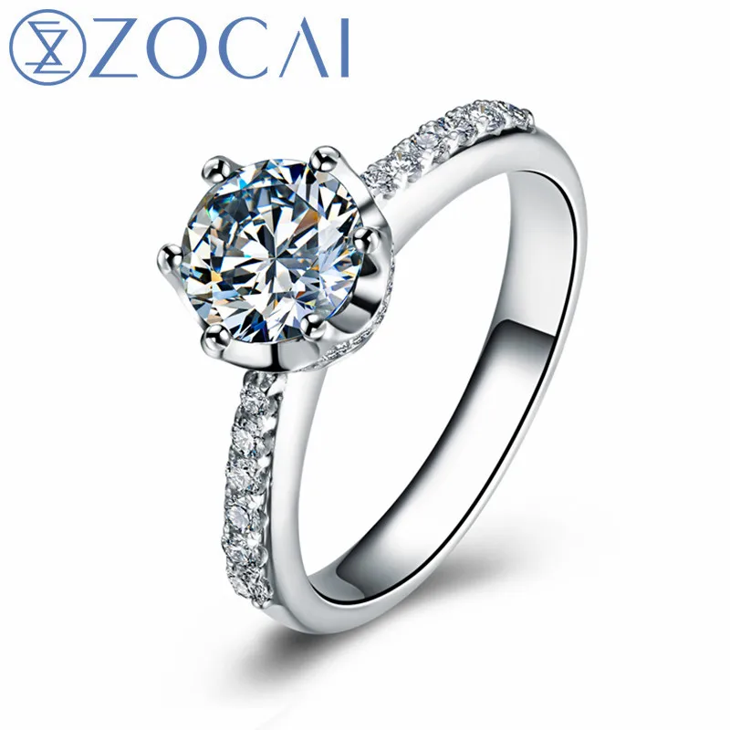 ZOCAI Real Natural 1.0 CT Certified D-E/VVS Round Cut Diamond Wedding Women Ring 18K White Gold (AU750) W04672
ZOCAI Real Natural 1.0 CT Certified D-E/VVS Round Cut Diamond Wedding Women Ring 18K White Gold (AU750) W04672