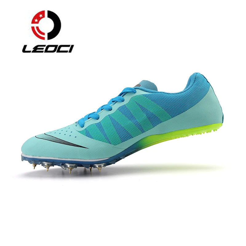 Image LEOCI Ultralight Race Sprint Dash Track Field Spikes Running Shoes Men Trainers Sport Breathable Athletic Sneakers Light Running