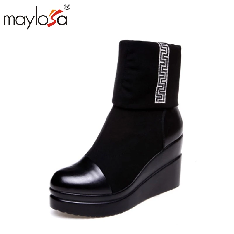 MAYLOSA New Style Winter Women Boots Warm genuine leather Snow Boots ound Toe Mid-Calf Fashion Flats Boots
MAYLOSA New Style Winter Women Boots Warm genuine leather Snow Boots ound Toe Mid-Calf Fashion Flats Boots