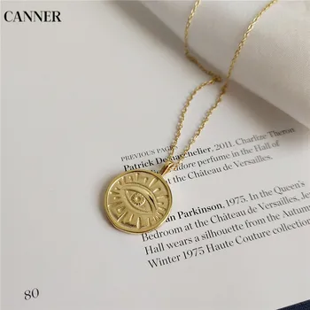 Canner 925 Sterling Silver Gold Eye Pendant Necklace Round Simple Elegant Necklace For Women Festival Jewelry Gift
Canner 925 Sterling Silver Gold Eye Pendant Necklace Round Simple Elegant Necklace For Women Festival Jewelry Gift