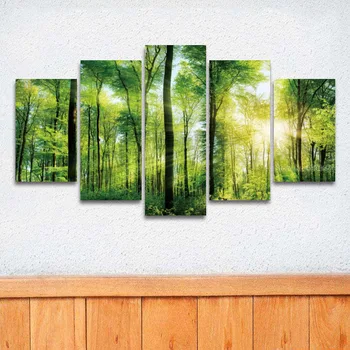 HD 5 Panel Canvas Painting Sunlight Green Tree Forest Landscape Modular Picture for Wall Art Bedroom Living Room Home Decor
HD 5 Panel Canvas Painting Sunlight Green Tree Forest Landscape Modular Picture for Wall Art Bedroom Living Room Home Decor