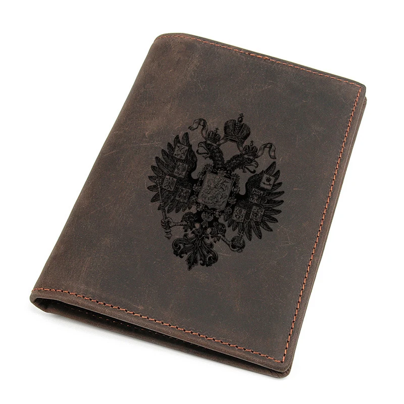 New Russia Double-headed eagle Passport Cover Cowhide Leather Multi Card Holders Vintage CCCP Travel Passport Wallet
New Russia Double-headed eagle Passport Cover Cowhide Leather Multi Card Holders Vintage CCCP Travel Passport Wallet