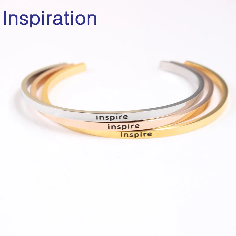 3.2MM Engraved inspire Bar Bangle 316L Stainless Steel Inspirational Open Cuff Message Mantra Band Bracelet For Women Jewelry
3.2MM Engraved inspire Bar Bangle 316L Stainless Steel Inspirational Open Cuff Message Mantra Band Bracelet For Women Jewelry
