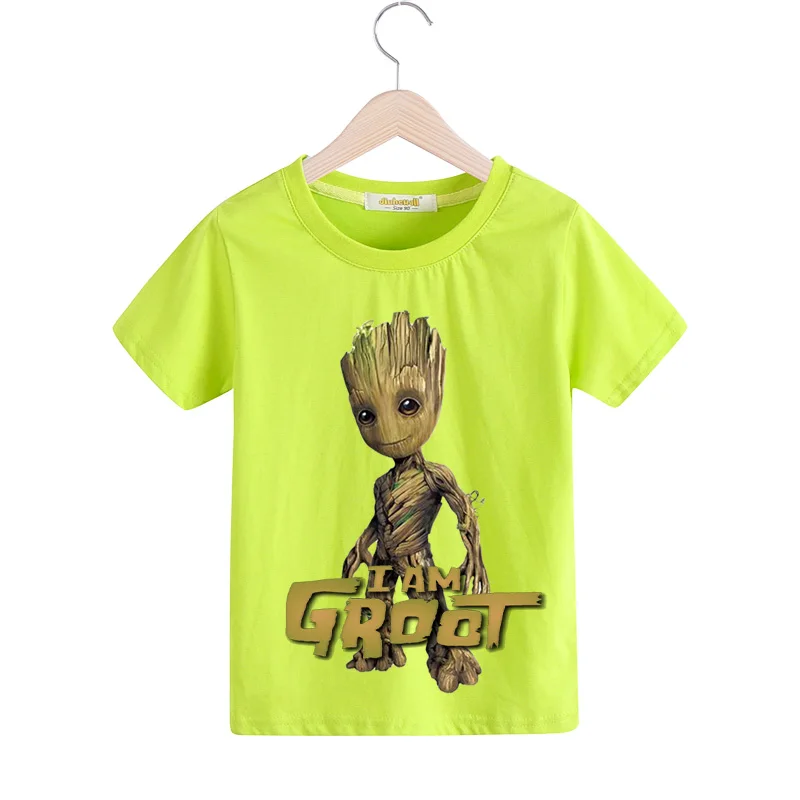 2019 Baby I'm Groot Print Tshirts Summer T-shirts Kids Clothing Children Short Sleeve Tees Top Costume Boys Girls T Shirts TX145 (3)