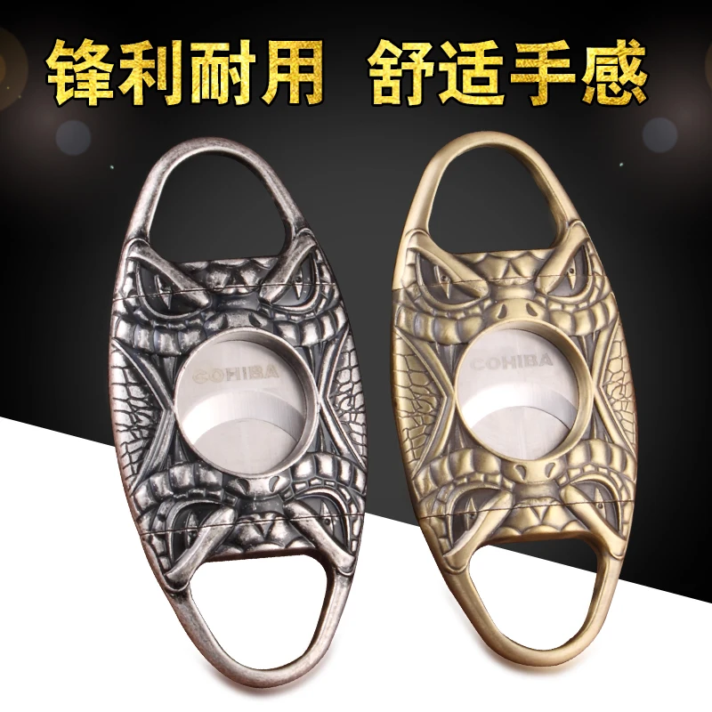 COHIBA Snake Head 3D Effect Newest Design Sharp Double Blade Cigar Cutter Smoking Accessories with GIft Box
COHIBA Snake Head 3D Effect Newest Design Sharp Double Blade Cigar Cutter Smoking Accessories with GIft Box