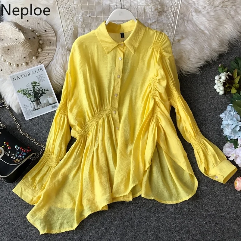 Neploe Vintage Women Solid White Irregular Blouse Long Puff Sleeve Shirts Turn Down Collar Buttons Female Chic Office Wear Tops
Neploe Vintage Women Solid White Irregular Blouse Long Puff Sleeve Shirts Turn Down Collar Buttons Female Chic Office Wear Tops