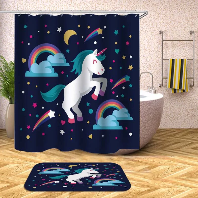 Kids Cartoon Zebra Unicorn Shower Curtain with Stars Bathroom Striped Extra Long Waterproof Polyester Fabric For Bathtub Decor
Kids Cartoon Zebra Unicorn Shower Curtain with Stars Bathroom Striped Extra Long Waterproof Polyester Fabric For Bathtub Decor