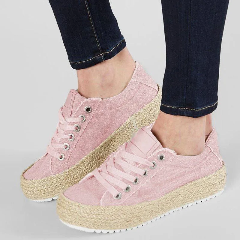 Laamei 2019 Thick Bottom Shoes Breathable Women Flats Soft Fashion Women's Casual Hemp Shoes Up Footwear
Laamei 2019 Thick Bottom Shoes Breathable Women Flats Soft Fashion Women's Casual Hemp Shoes Up Footwear