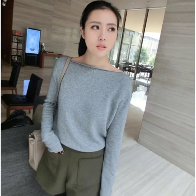 JECH 2017 new cashmere sweater women head with a word knitted sweater women's long-sleeved leisure sweater
JECH 2017 new cashmere sweater women head with a word knitted sweater women's long-sleeved leisure sweater
