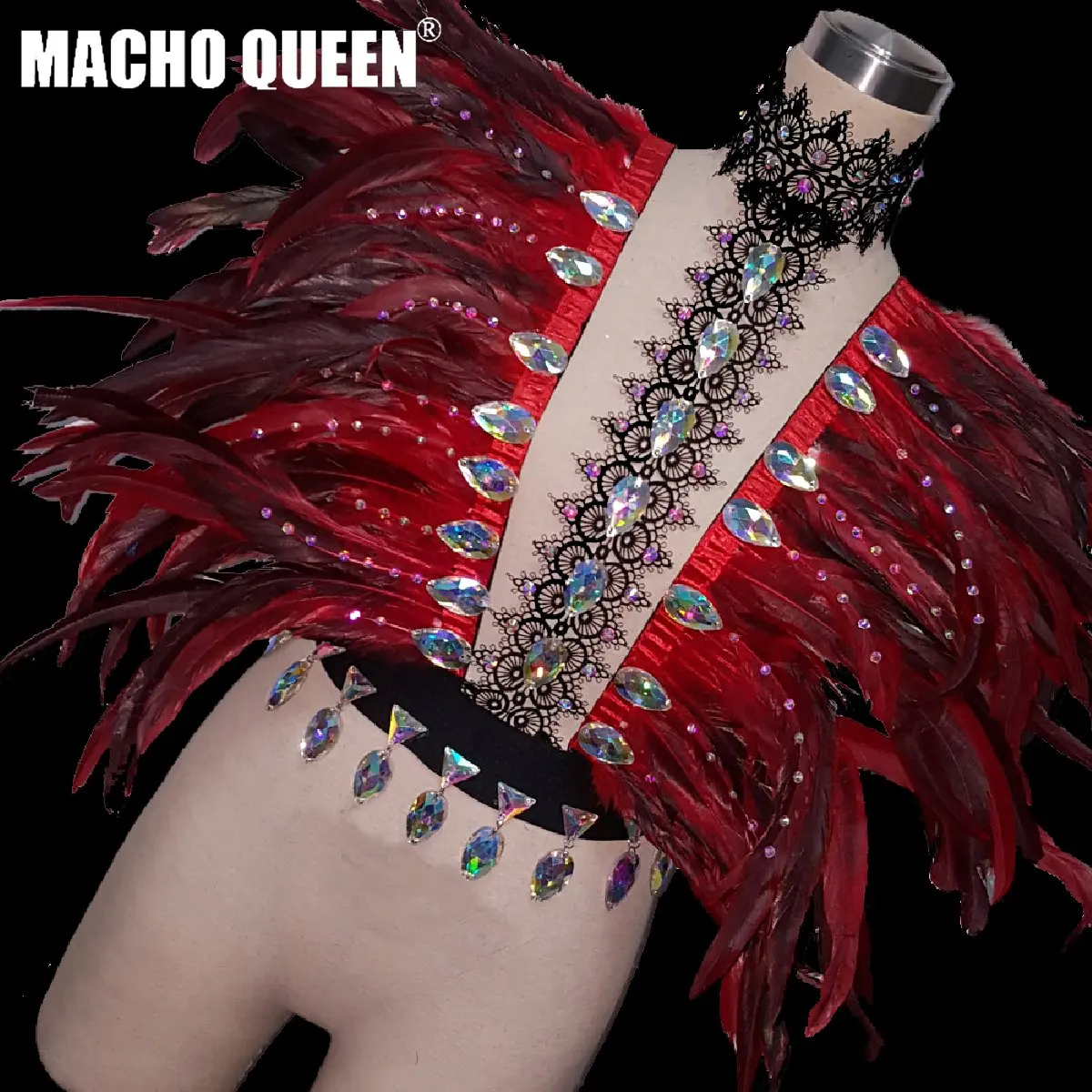 Holographic Rhinestone Carnvial Drag Queen Costumes Feather Festival Rave Collar Cape Burning Man Outfits
Holographic Rhinestone Carnvial Drag Queen Costumes Feather Festival Rave Collar Cape Burning Man Outfits