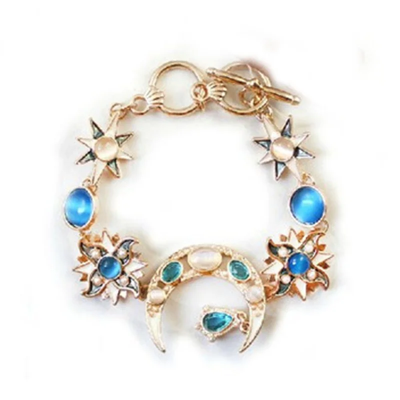 1PC Fashion Beautiful Rhinestone Bracelet Resin Star Moon Sun Bracelet Golden Cute Ladies Jewelry Bohemia for Female Best Gift
1PC Fashion Beautiful Rhinestone Bracelet Resin Star Moon Sun Bracelet Golden Cute Ladies Jewelry Bohemia for Female Best Gift