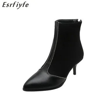 ESRFIYFE 2019 New High Quality Women Pu Leather Winter Boots Pointed Toe Black Stiletto Heels Ankle Booties Large Size 34-48
ESRFIYFE 2019 New High Quality Women Pu Leather Winter Boots Pointed Toe Black Stiletto Heels Ankle Booties Large Size 34-48