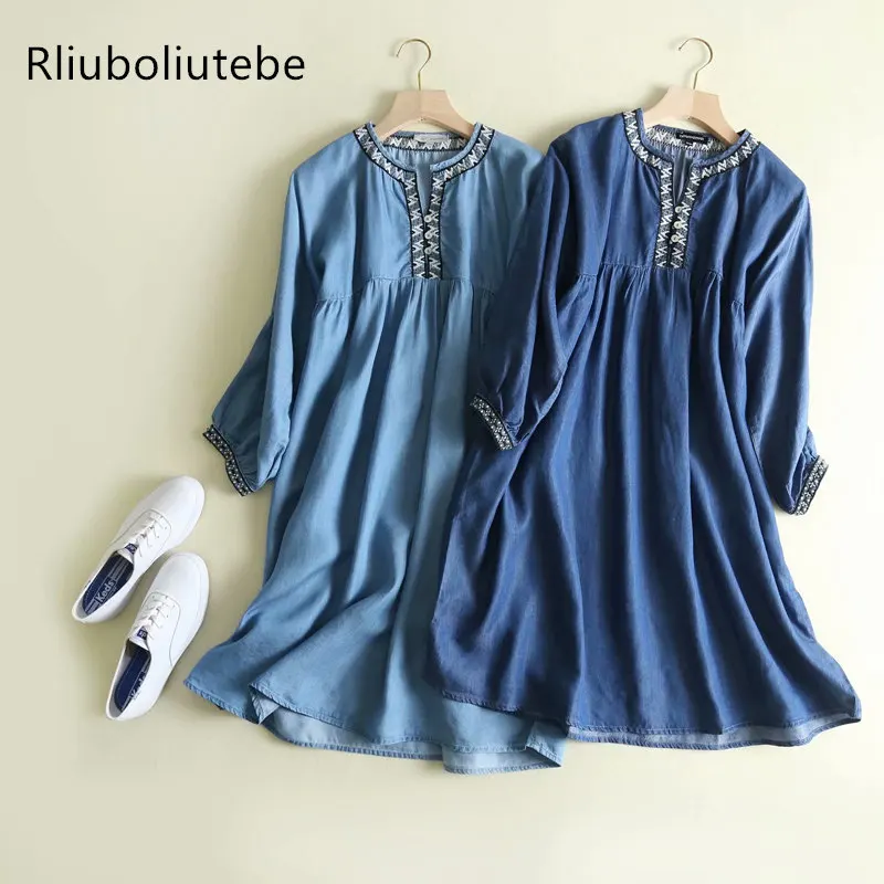 embroidery denim dress knee length high waist spring pleated Jeans shirt dresses long lantern sleeves casual blue light blue
embroidery denim dress knee length high waist spring pleated Jeans shirt dresses long lantern sleeves casual blue light blue