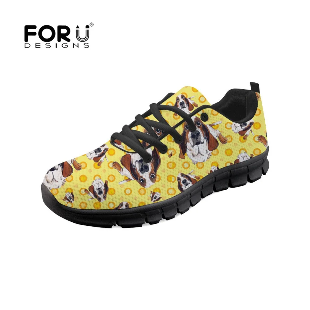 FORUDESIGNS Ulzzang Basset Dog Print Light Breathable Walking Mesh Lace up Flat Shoes Sneakers Woman 2018 Black Tenis Feminino 
FORUDESIGNS Ulzzang Basset Dog Print Light Breathable Walking Mesh Lace up Flat Shoes Sneakers Woman 2018 Black Tenis Feminino