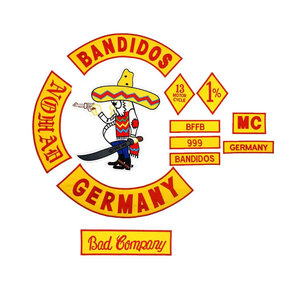 BANDIDOS NOMADS 1% FULL SET Embroidered punk biker Patches Clothes Stickers Apparel Accessories Badge FU4
BANDIDOS NOMADS 1% FULL SET Embroidered punk biker Patches Clothes Stickers Apparel Accessories Badge FU4
