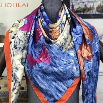 2020 Luxury Brand Twill Silk Scarf Women Oil Painting Print Hijab Scarves Female130*130cmFashion Square Shawl Scarves For Ladies
2020 Luxury Brand Twill Silk Scarf Women Oil Painting Print Hijab Scarves Female130*130cmFashion Square Shawl Scarves For Ladies