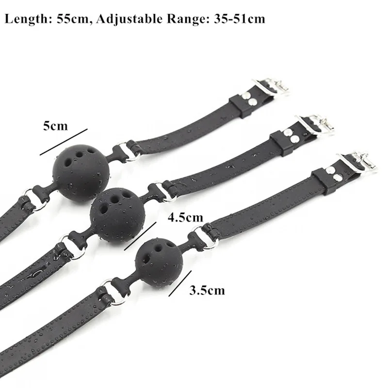 3 Sizes Soft Safety Silicone Open Mouth Gag Ball Bondage Restraints Sex Toys For Women Slave Gag With Open Holes For Couples