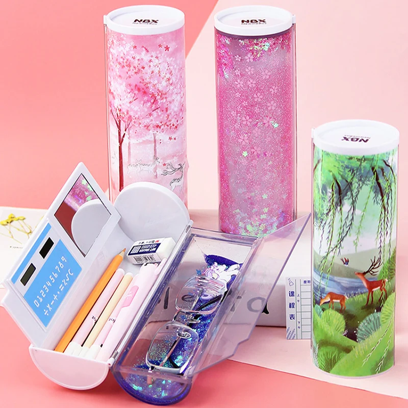 The most popular Pencil Box in China Creative school Pencil case pen box Stationery with calculator mirror. Pen Holder pink blue
The most popular Pencil Box in China Creative school Pencil case pen box Stationery with calculator mirror. Pen Holder pink blue
