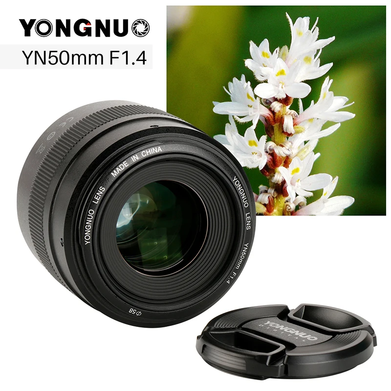 Объектив камеры YONGNUO YN50mm F1.4 с большой апертурой для Canon фиксированным EF живым