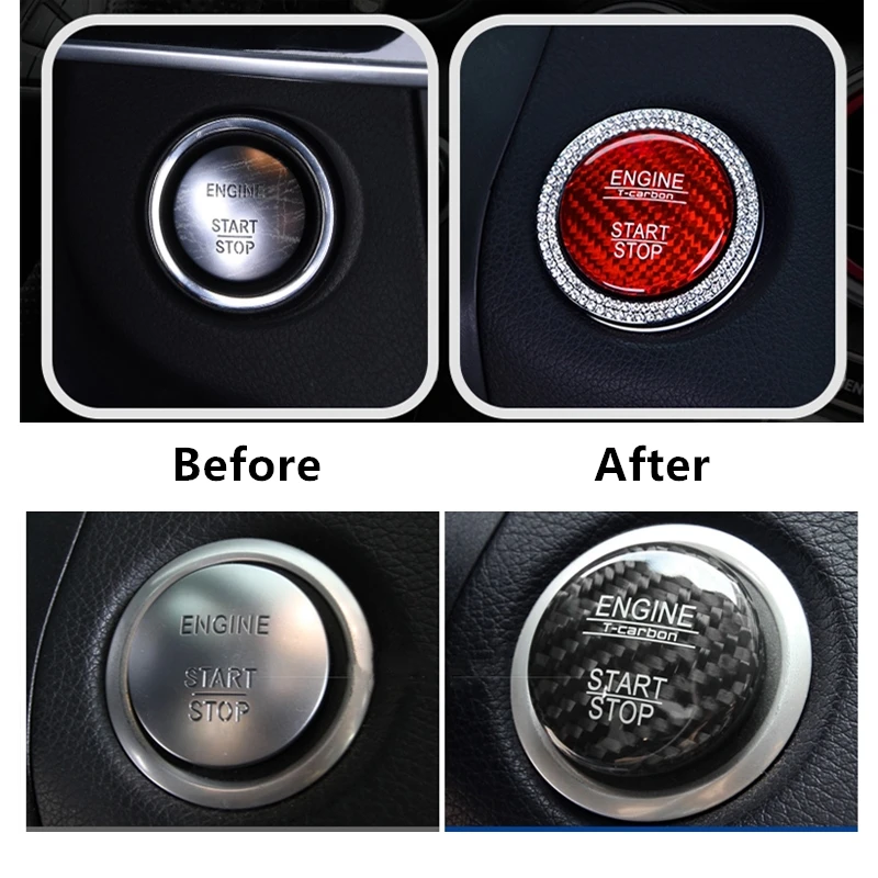 Carbon-Fiber-Car-Engine-Start-Stop-Button-Cover-Keyless-Go-Ignition-Stickers-for-Mercedes-Benz-A (4)