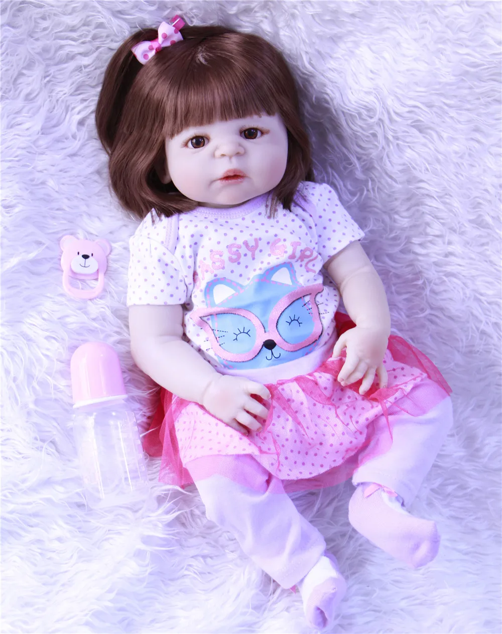 57" Lovely Full Silicone NewBorn Baby Girl bebe lol Doll Toy 23'' Realistic Reborn Dolls Alive bebe Boneca Reborns hotsale
57" Lovely Full Silicone NewBorn Baby Girl bebe lol Doll Toy 23'' Realistic Reborn Dolls Alive bebe Boneca Reborns hotsale