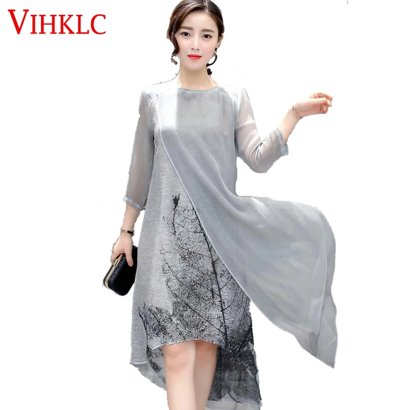 2017 New fashion ladies summer dress high quality large size round collar irregular silk dress retro prints Slim dress FC111
2017 New fashion ladies summer dress high quality large size round collar irregular silk dress retro prints Slim dress FC111