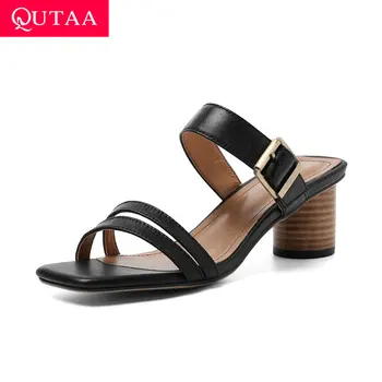 QUTAA 2020 New Summer Comfort Sheepskin Square Open-toed Women Shoes Slingback Fashion Square Middle Heel Sandals Size 34-39
QUTAA 2020 New Summer Comfort Sheepskin Square Open-toed Women Shoes Slingback Fashion Square Middle Heel Sandals Size 34-39