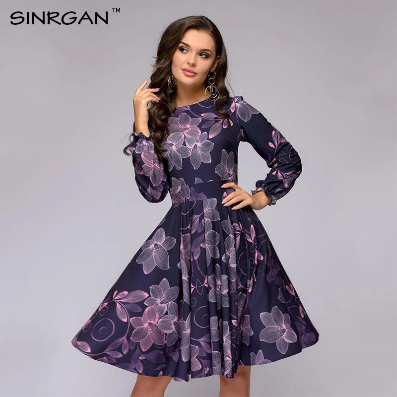 SINRGAN Flower Print High Waist A line Dress Ladies Long Sleeve Autumn Womens Dresses O Neck Elegant Party Vestidos
SINRGAN Flower Print High Waist A line Dress Ladies Long Sleeve Autumn Womens Dresses O Neck Elegant Party Vestidos