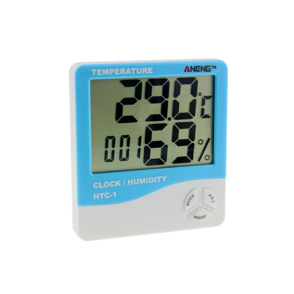 

HTC-1 Indoor LCD Electronic Digital Temperature Humidity Meter Room Thermometer Hygrometer Alarm Clock Weather Station