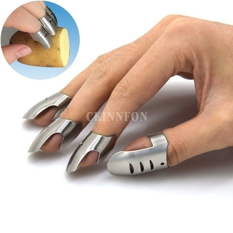 DHL 50Set 4pcs/set Adjustable Stainless Steel Finger Hand Guard Finger Protector Knife Slice Chop Safe Slice Cooking Tool 
DHL 50Set 4pcs/set Adjustable Stainless Steel Finger Hand Guard Finger Protector Knife Slice Chop Safe Slice Cooking Tool