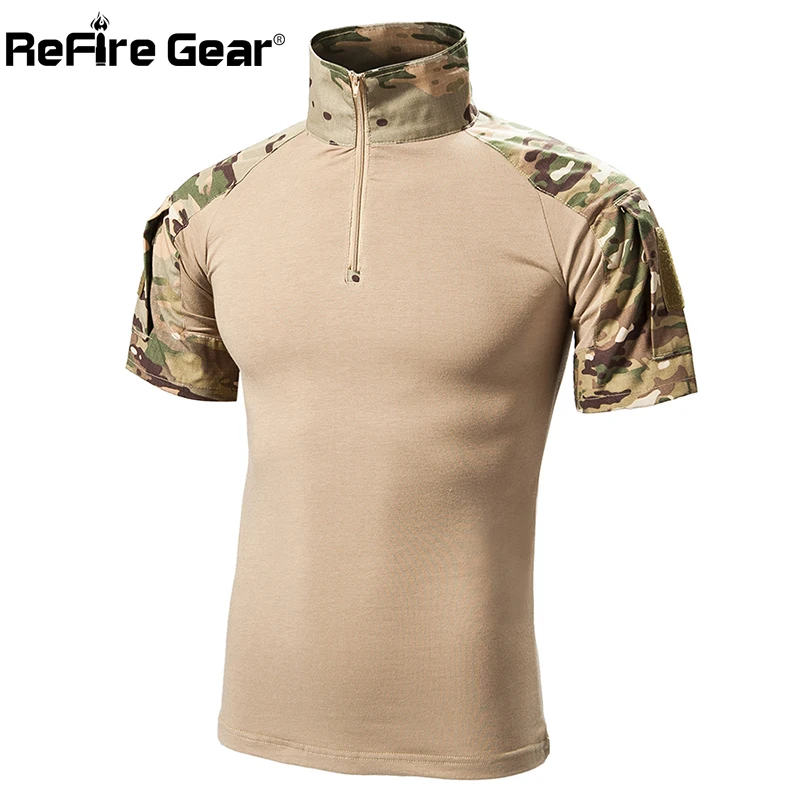 Мужская тактическая футболка с коротким рукавом ReFire Gear камуфляжная армейская