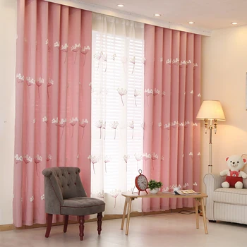 Popangel Be customized polyester and cotton pink embroidery dandelion living room cloth window curtains with match voile curtain
Popangel Be customized polyester and cotton pink embroidery dandelion living room cloth window curtains with match voile curtain