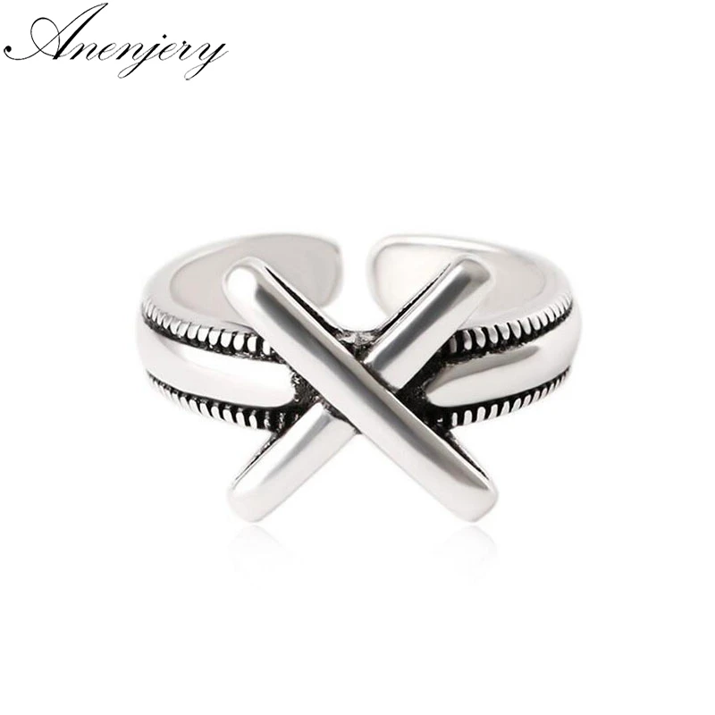Anenjery Vintage Personality Letter X Cross Adjustable Thai Silver Ring For Women 925 Sterling Silver Jewelry anel S-R307
Anenjery Vintage Personality Letter X Cross Adjustable Thai Silver Ring For Women 925 Sterling Silver Jewelry anel S-R307