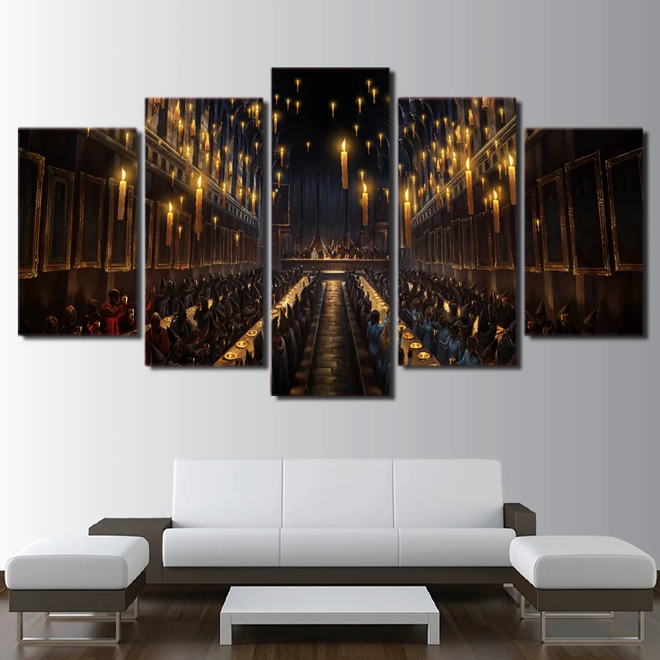 Wall Art Movie Harry Potter Magic Church Candlelight Picture Modern 5 Panel Canvas Painting Print Framed Living Room Home Decor
Wall Art Movie Harry Potter Magic Church Candlelight Picture Modern 5 Panel Canvas Painting Print Framed Living Room Home Decor
