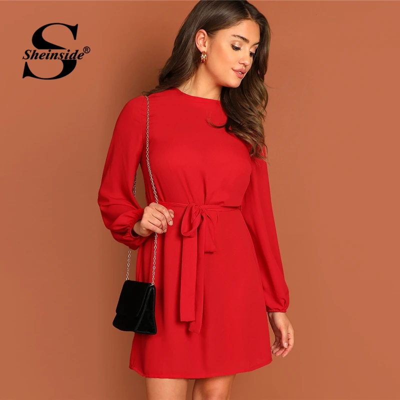 Sheinside Red Keyhole Back Waist Belted Women Elegant Dress 2019 Long Sleeve Womens Dresses A Line OL Work Ladies Autumn Dress
Sheinside Red Keyhole Back Waist Belted Women Elegant Dress 2019 Long Sleeve Womens Dresses A Line OL Work Ladies Autumn Dress