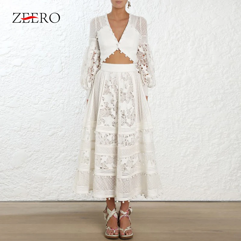 2019 Brand Designer New Spring Autumn Women Lace Dress 2 Piece Set White Crop Top Hollow Out Skirt Sexy Party Beach Streetwear
2019 Brand Designer New Spring Autumn Women Lace Dress 2 Piece Set White Crop Top Hollow Out Skirt Sexy Party Beach Streetwear